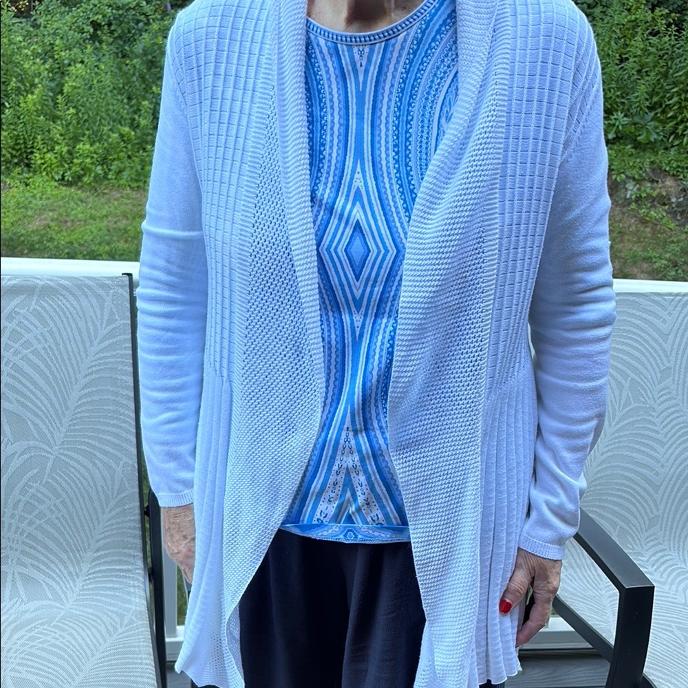 Belldini White Ribbed Cardigan - Picture 2 of 7